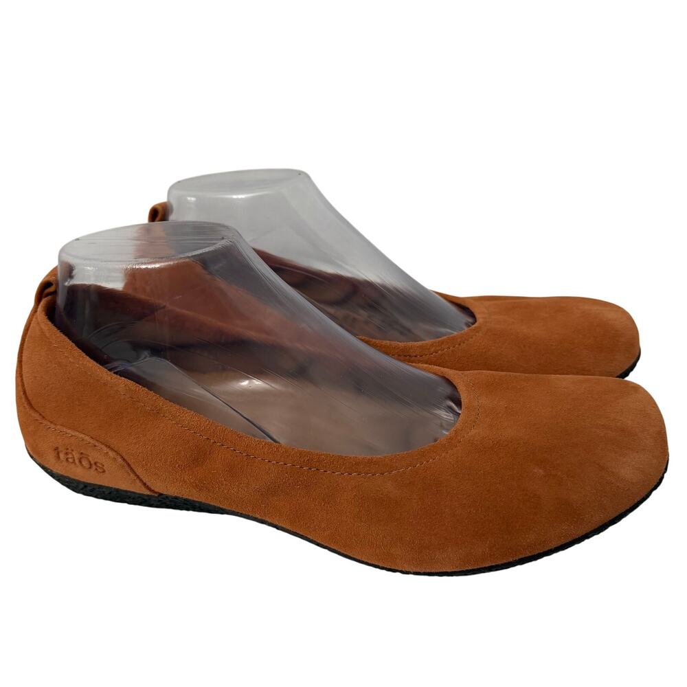 Taos Chit Chat Ballet Flat Womens 10 Brown Suede Comfort Slip On Classic Shoe